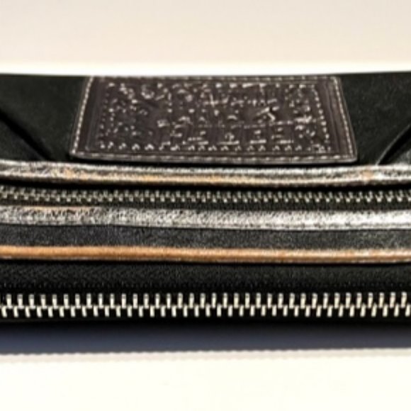 COACH Poppy Wallet Wristlet Black/Silver vintage ❤️ - Picture 4 of 8